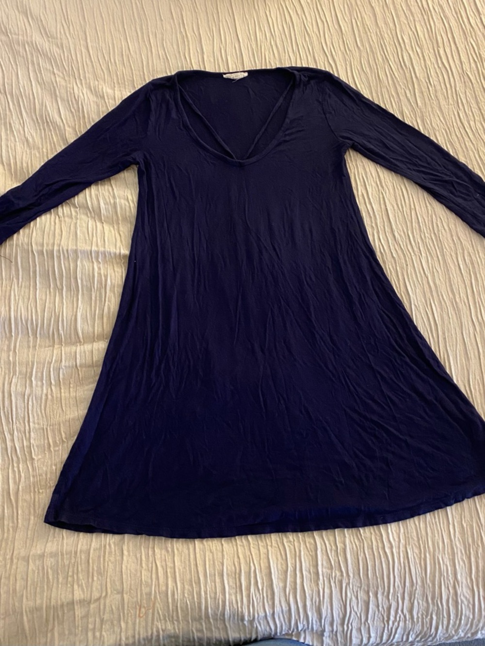 Socialite Deep Navy V-Neck Long Sleeve Mini Dress